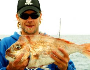 Gavin with a nice snapper caught offshore.